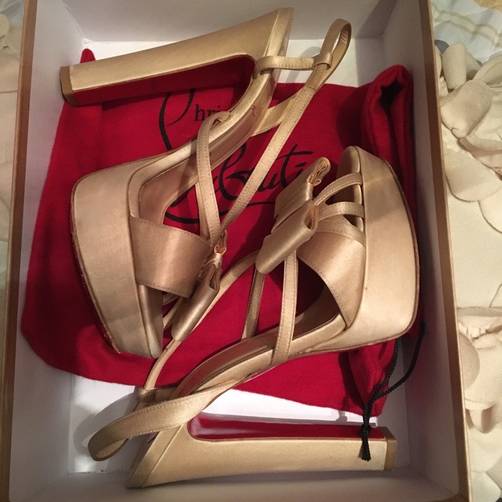 Christian Louboutin Champagne Crepe Satin
